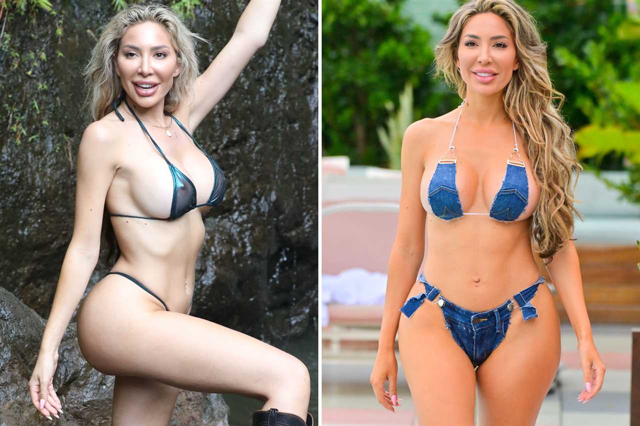 Teen Mom Farrah Abraham wears tiny thong bikini and treks through MUD during group hiking tour with daughter Sophia, 13