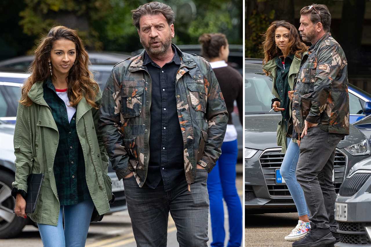 Nick Knowles, 59, and girlfriend Katie Dadzie, 32, look loved up on night out in London