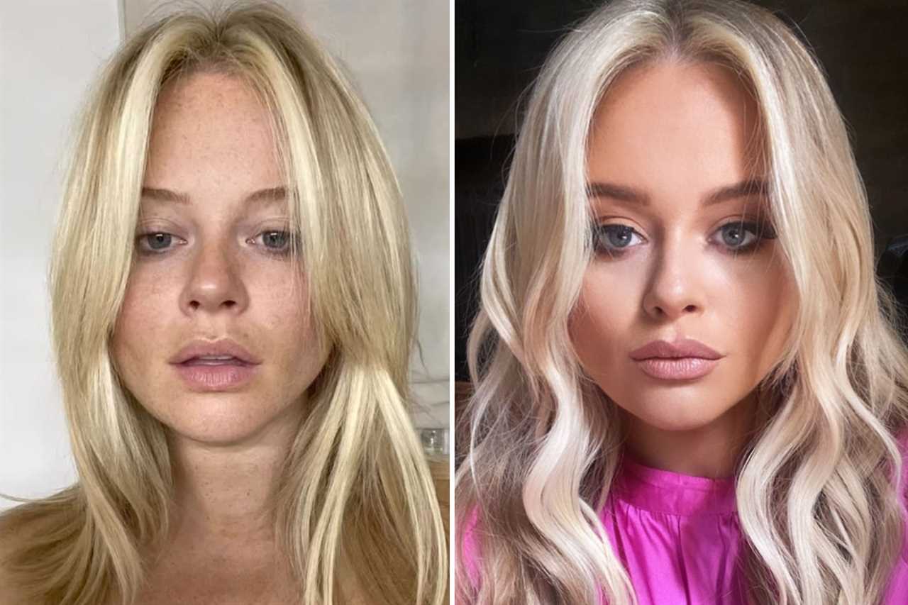 Emily Atack goes braless in very low cut white top