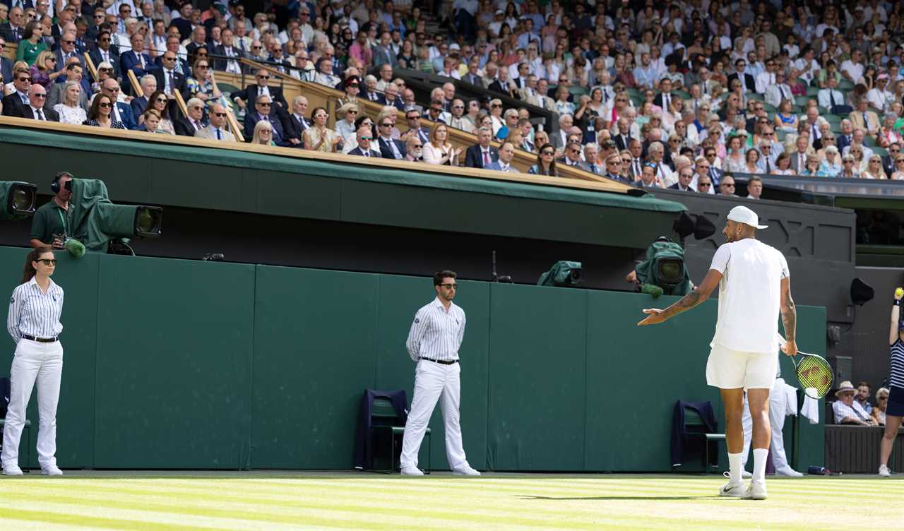 Kyrgios’ Wimbledon final meltdown from dropping F-bomb yards from Prince George to slamming ‘drunk woman’ and own team