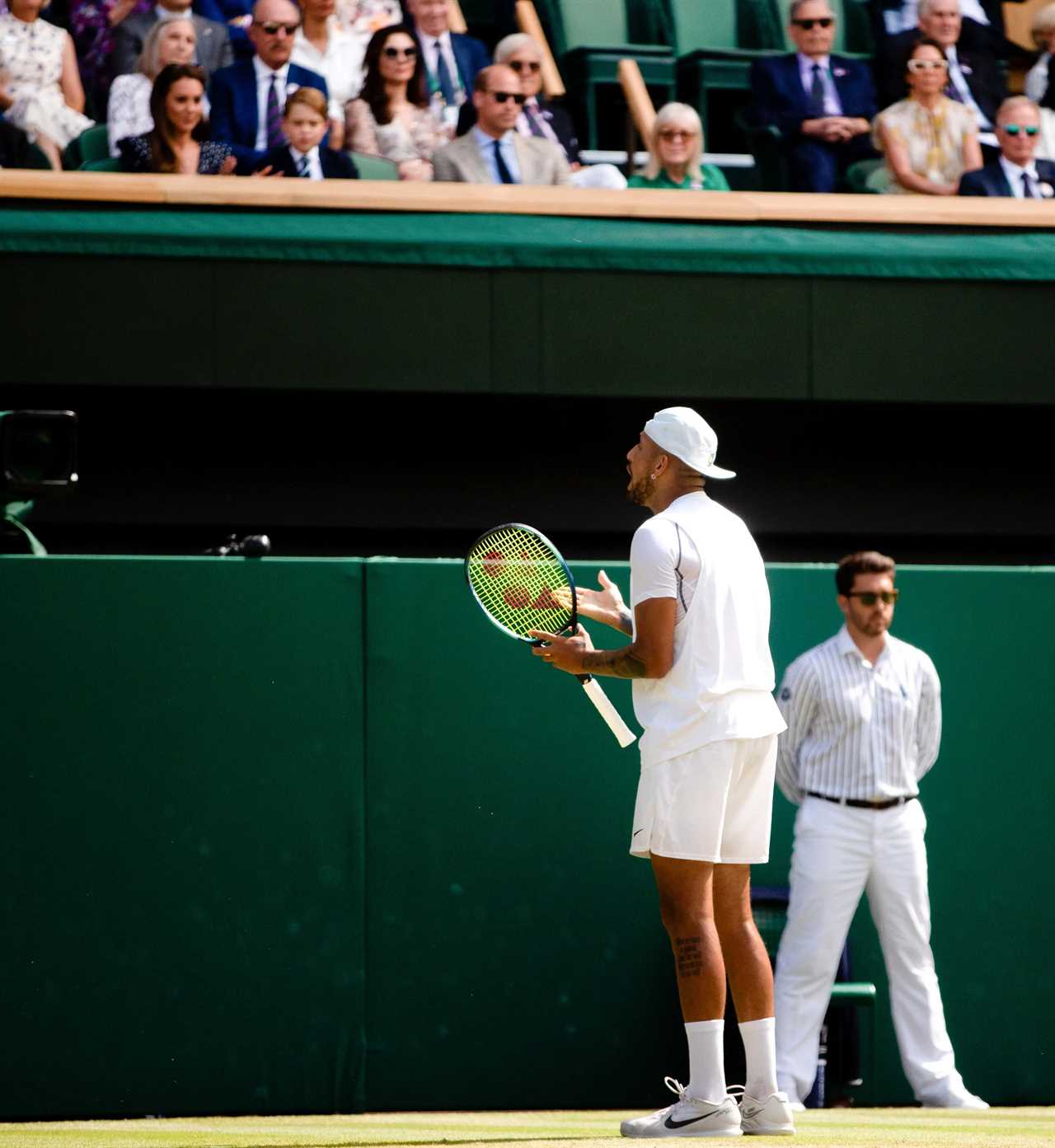 Prince George left shocked after Nick Kyrgios drops F-bomb in front of the Royal Box during Wimbledon final