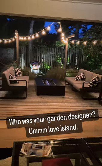 Joel Dommett and wife Hannah Cooper reveal incredible Love Island garden makeover including firepit and fairy lights