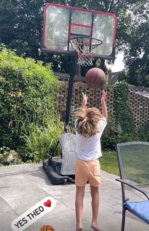 Peter Andre shares rare clip of son Theo playing basketball in stunning family garden