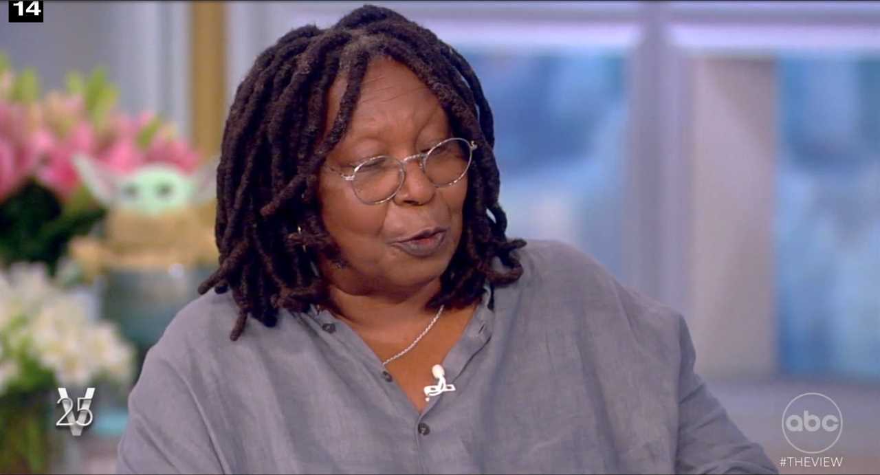 The View’s Whoopi Goldberg TRIPS over her words and repeats herself during cue card blunder on live TV