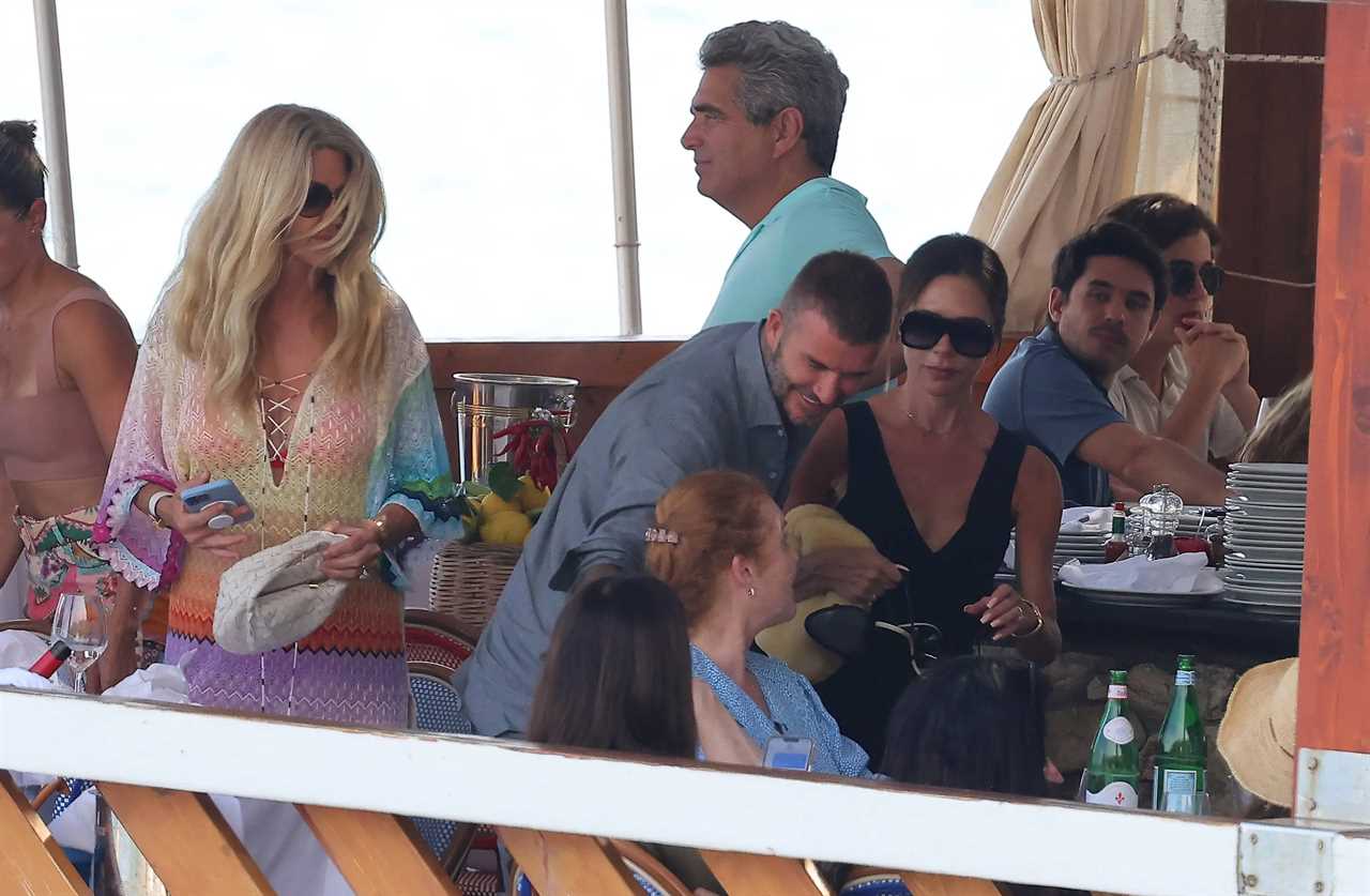 David and Victoria Beckham bump into Sarah Ferguson during holiday to Italy’s Amalfi Coast