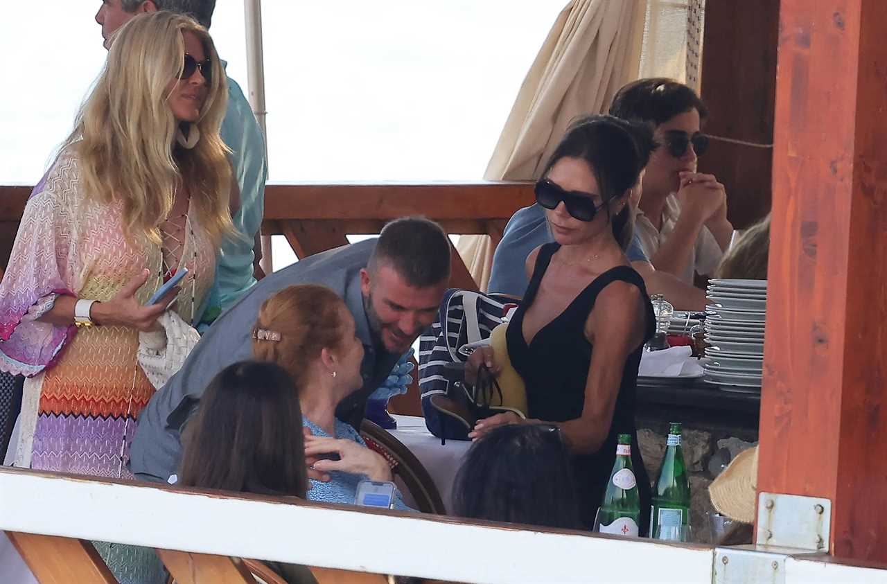 David and Victoria Beckham bump into Sarah Ferguson during holiday to Italy’s Amalfi Coast