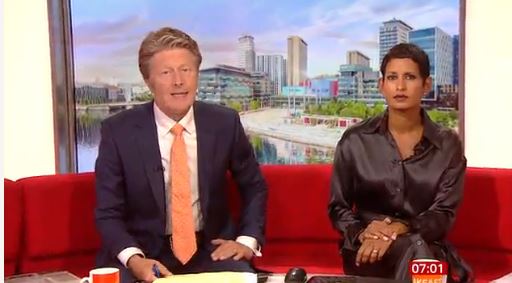 BBC Breakfast’s Carol Kirkwood looks horrified as Naga Munchetty slams her infront of Matt Tebbutt on Saturday Kitchen