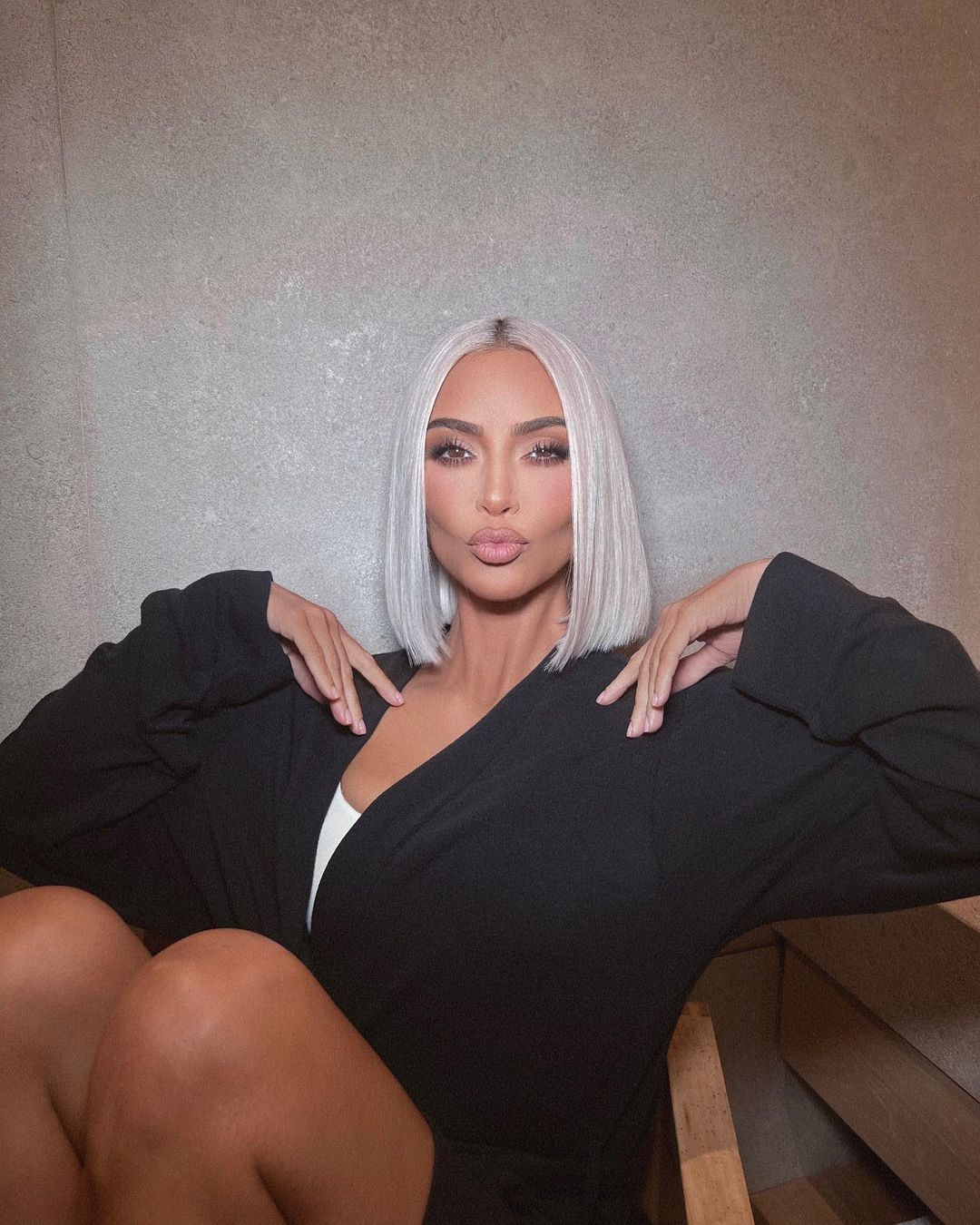 Kim Kardashian shows off shocking hair transformation in sexy SKIMS robe as fans are ‘not loving’ star’s new look