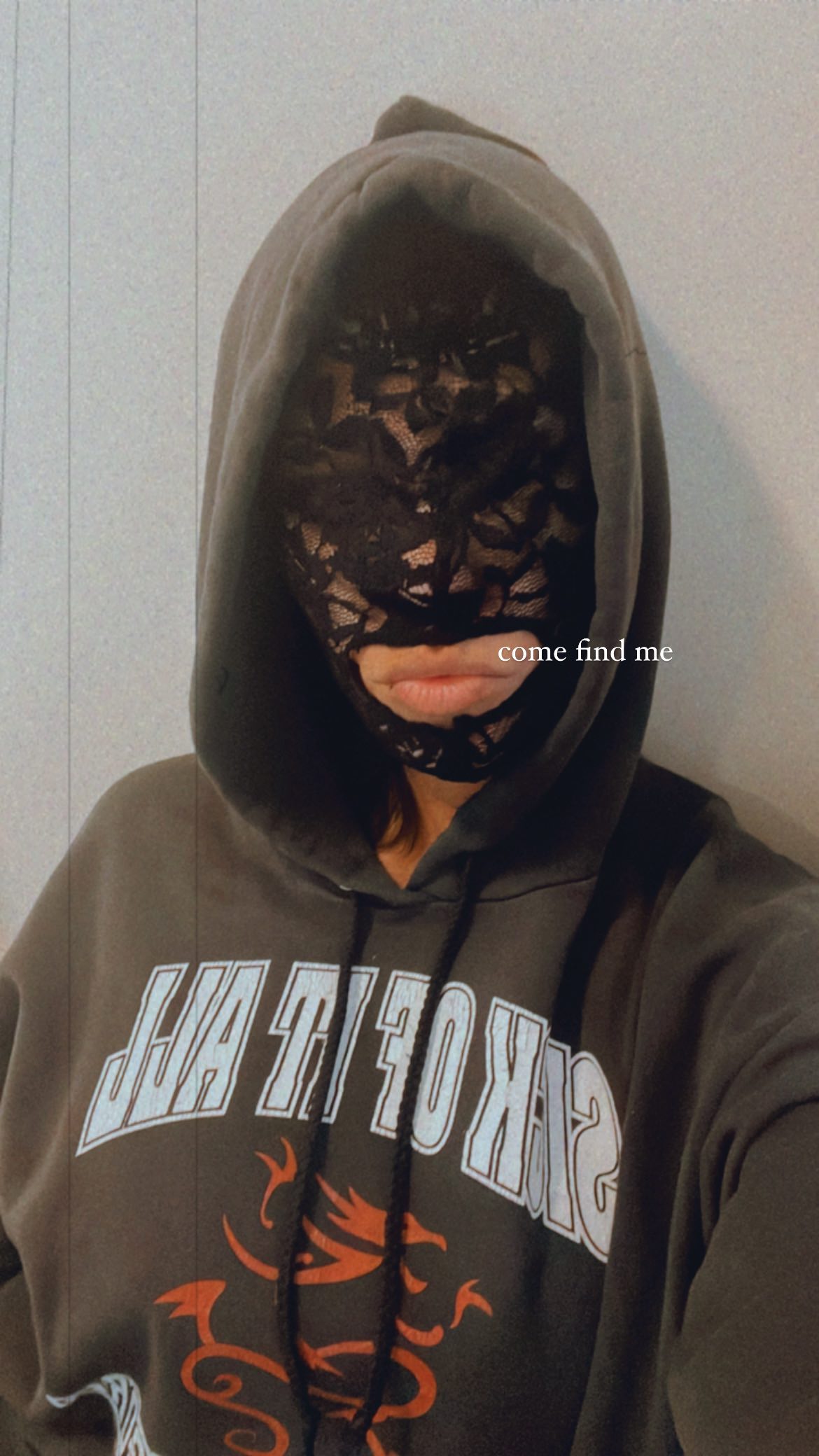 Kourtney Kardashian shares bizarre photo with mask on and urges ‘come find me’ after star slammed ‘creepy’ trolls