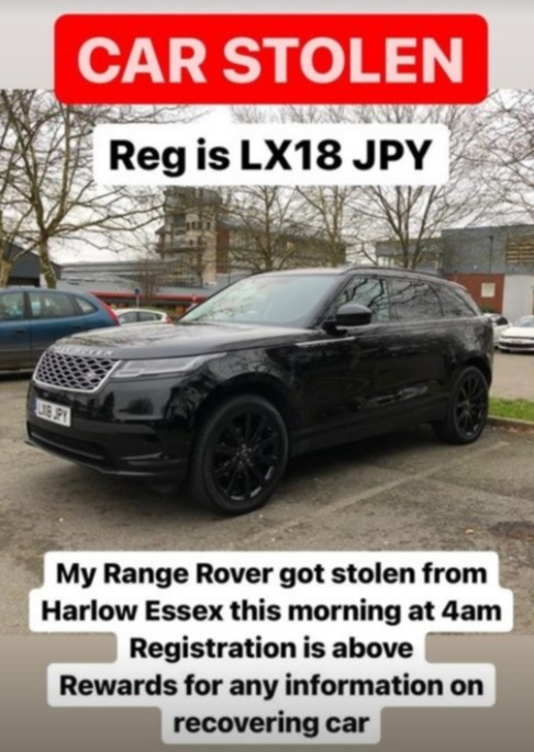 Towie star Myles Barnett’s £100k Range Rover ROBBED in Essex