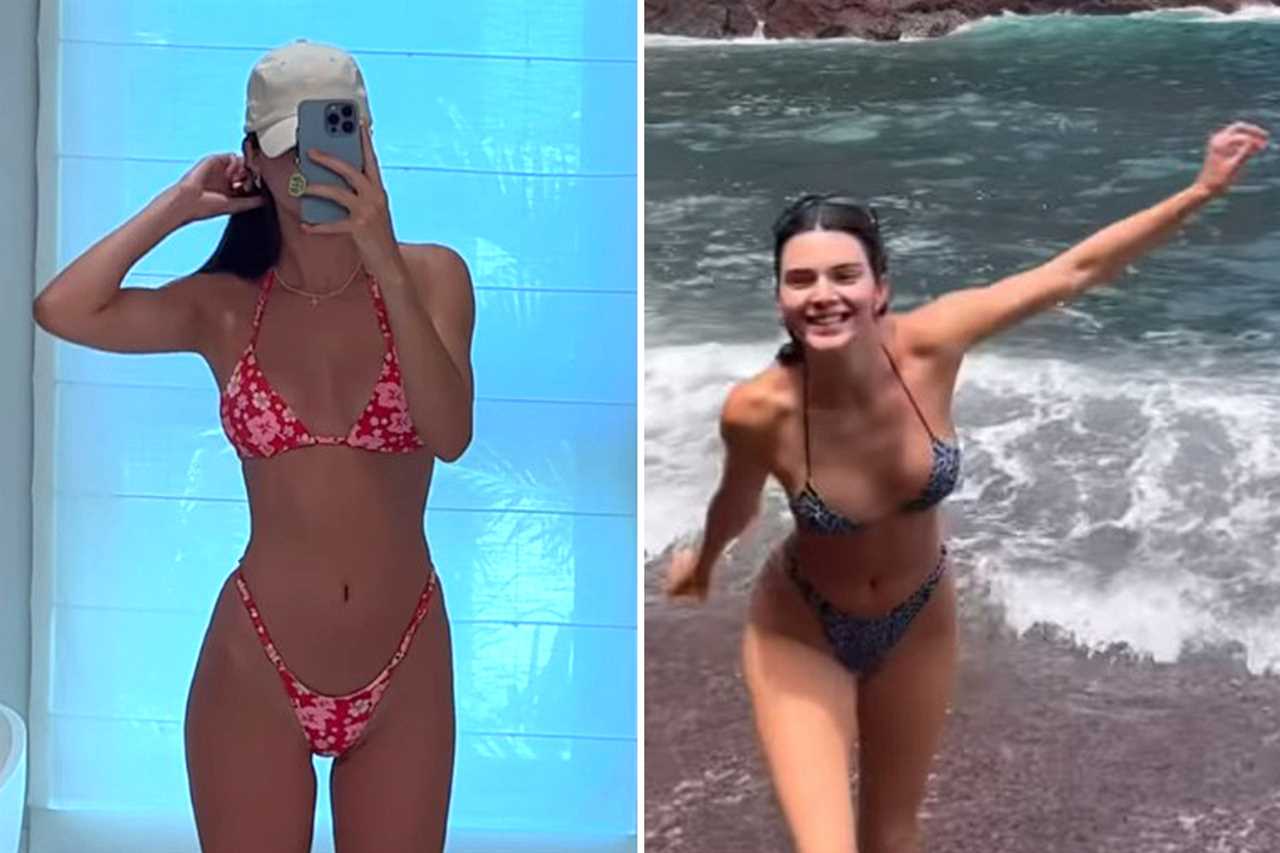 Kardashian fans go wild after Kendall Jenner STRIPS down on beach & shows off real skin texture in unedited video