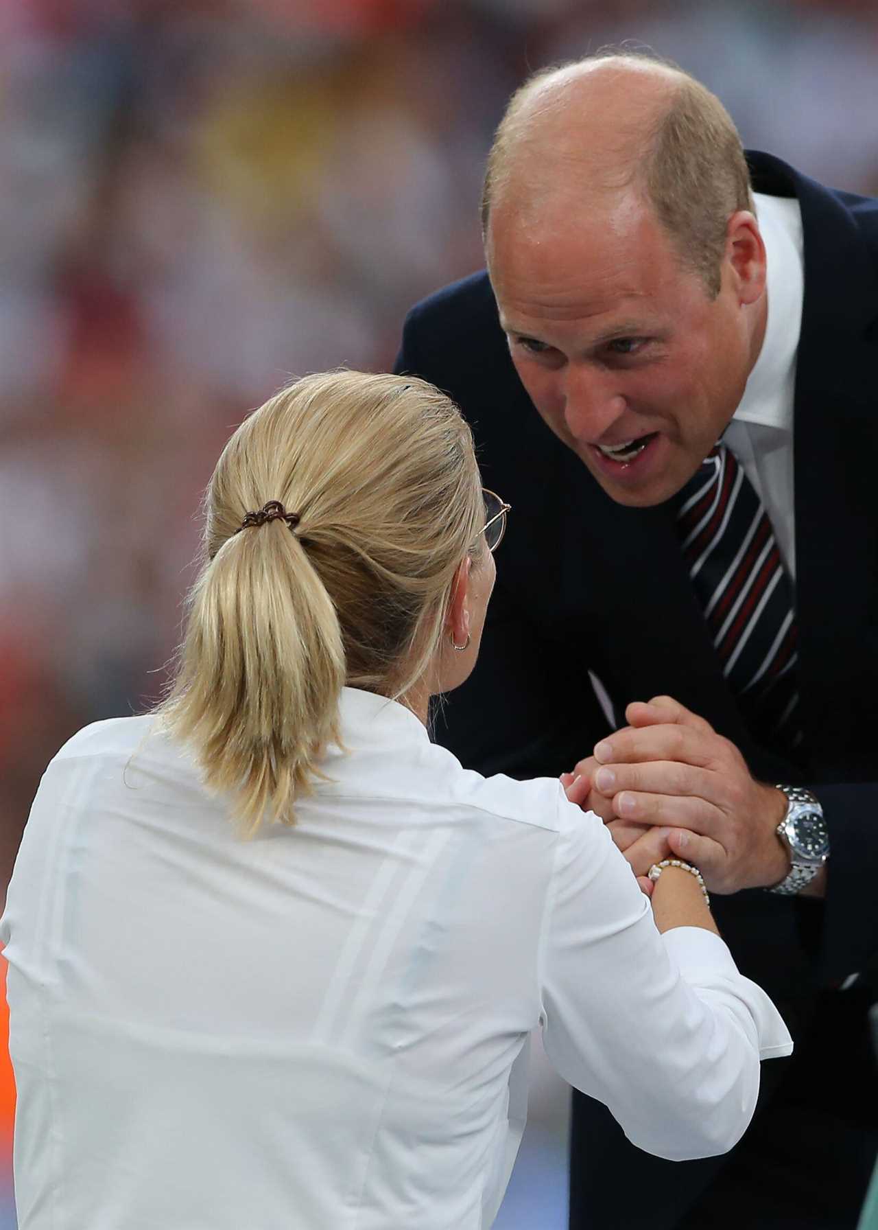 Emotional Prince William hugs sobbing England heroes after Lionesses’ Euro 2022 final win over Germany