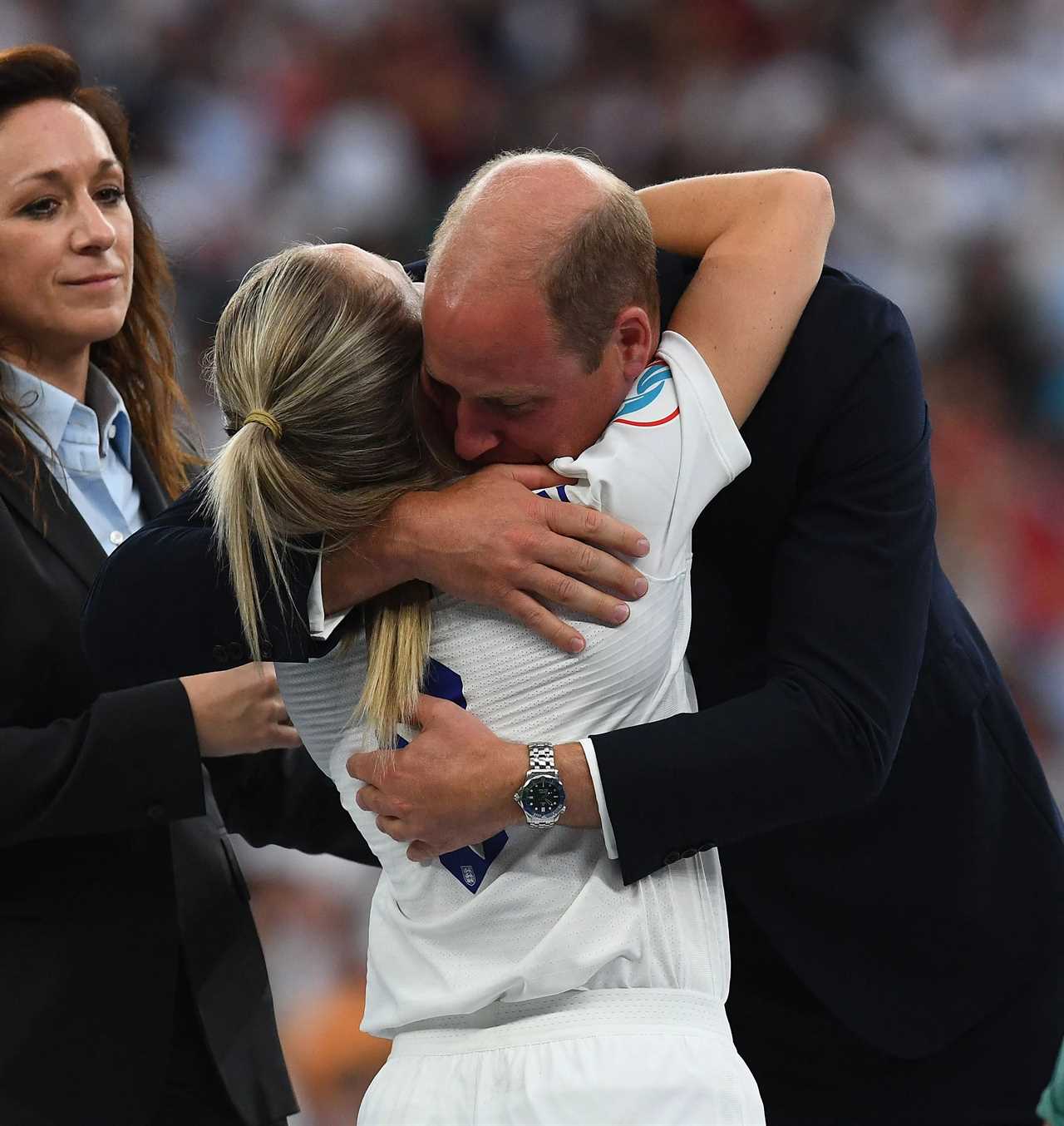What Prince William told sobbing Lionesses heroes as he hugged them following England’s incredible Euro 2022 final win