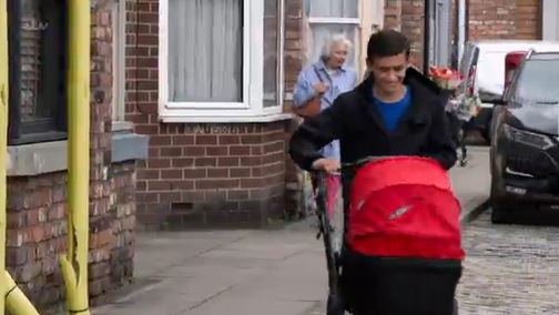 Coronation Street fans seriously distracted as they spot dangerous blunder with baby Alfie’s pram