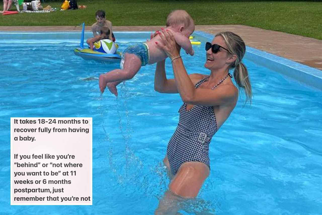 Helen Skelton is left in hysterics at her children’s ‘rude’ chalk drawings in the garden