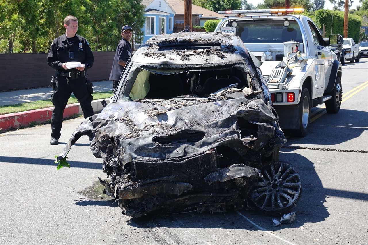 Horror pics of Anne Heche’s fiery car crash revealed after Ellen DeGeneres’ ex is hospitalized with ‘severe burns’