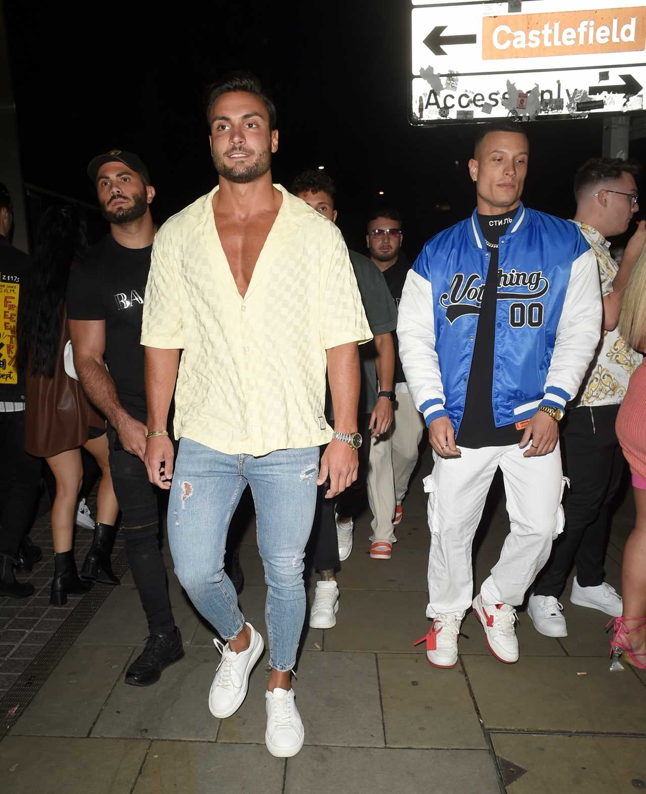 Love Island winner Davide heads out for lads’ night out in Manchester without Ekin-Su 400 miles away in Essex