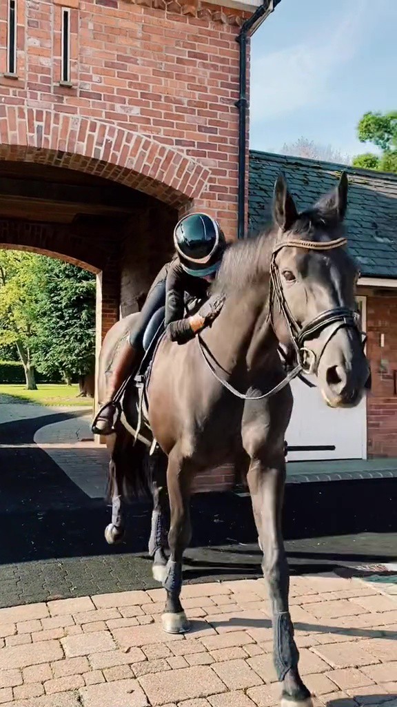 Gemma Owen shows off incredible home stables as she goes out for first horse ride after villa