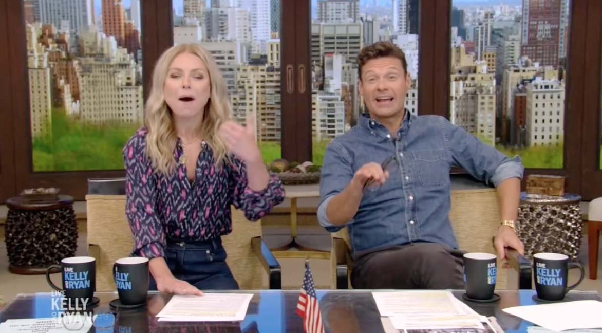 Live guest co-host Lisa Rinna shocks Ryan Seacrest as she ditches cue cards on live TV amid Kelly Ripa’s absence