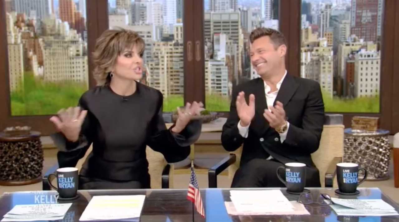 Live guest co-host Lisa Rinna shocks Ryan Seacrest as she ditches cue cards on live TV amid Kelly Ripa’s absence