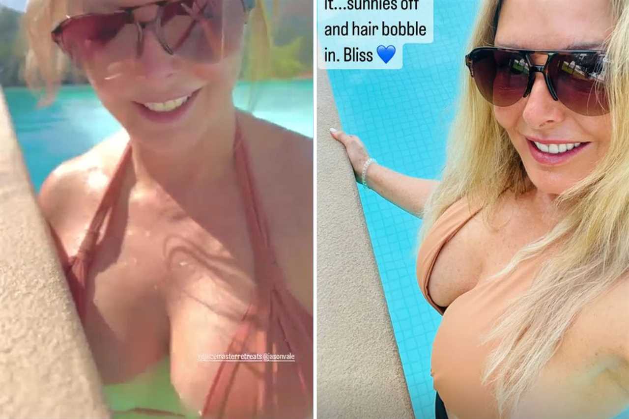 Carol Vorderman shows off her rock hard abs as TV star, 61, goes for a morning swim