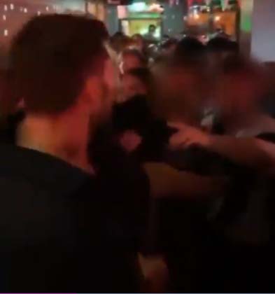 Moment Love Island star Adam Collard is attacked as thugs ‘rip top off’ while on night out with girlfriend Paige Thorne