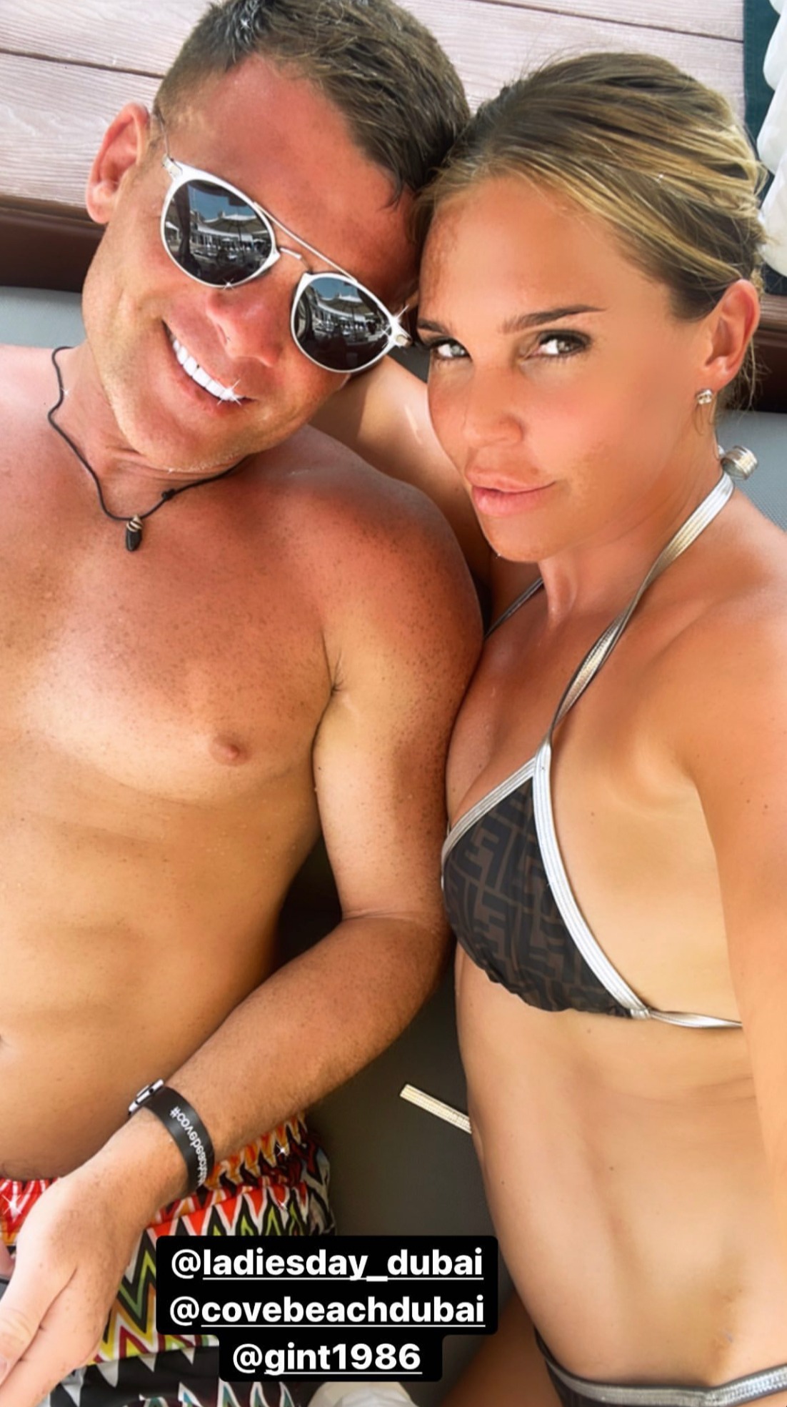 Danielle Lloyd shows off her incredible figure in a tiny bikini as she holidays with family in Dubai