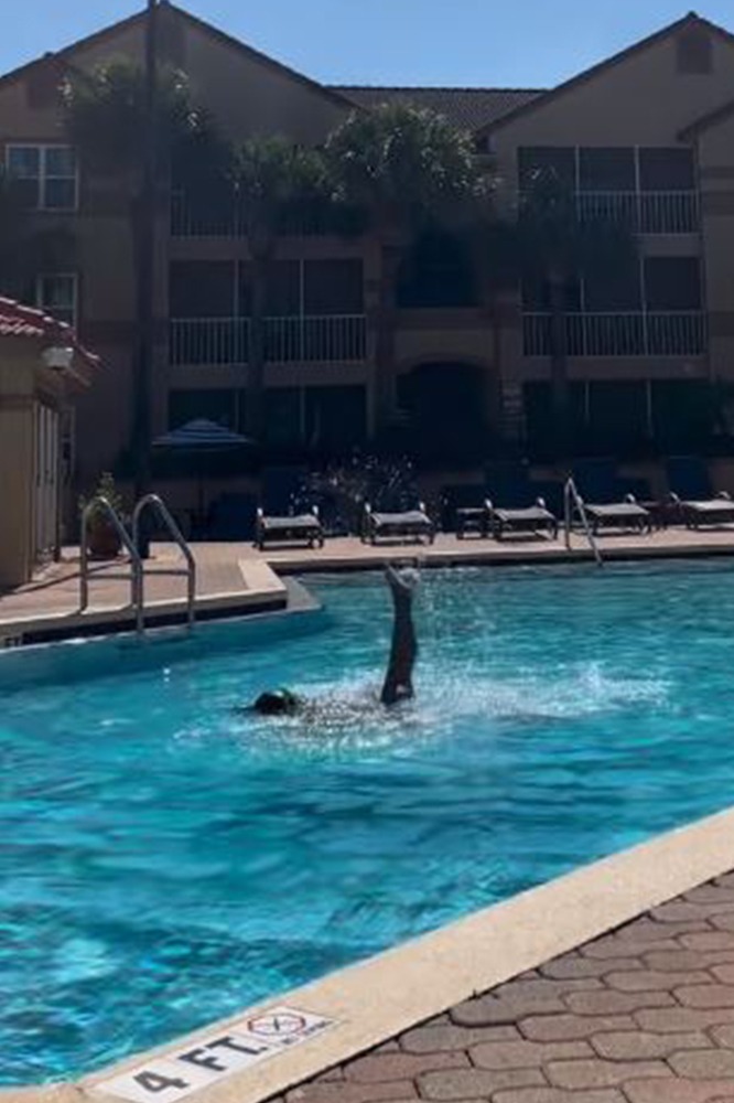 Alison Hammond shows off slim legs as she splashes around in the pool on break from This Morning