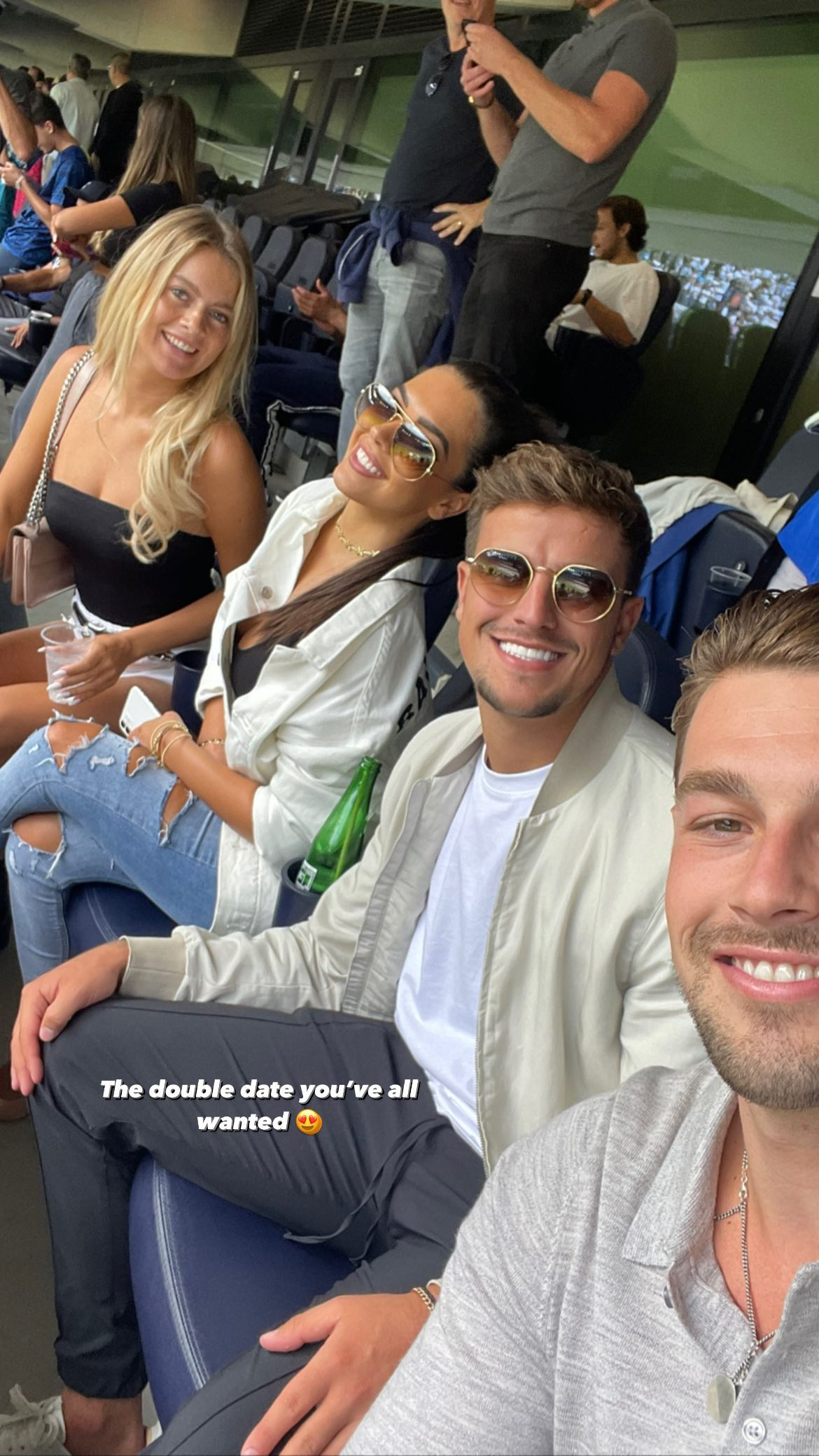 Love Island’s Gemma Owen and Luca enjoy hungover date with Tasha and Andrew as they watch Spurs