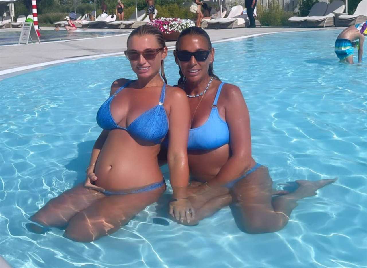 Billie Faiers strips to a bikini and reveals her baby bump in stunning photo with lookalike mum Suzie on holiday