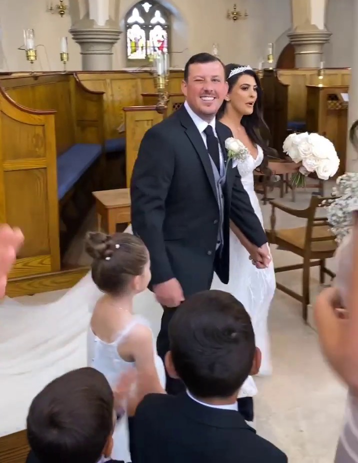 Towie’s Little Chris looks very different as he marries Rossella Castellana in stunning ceremony