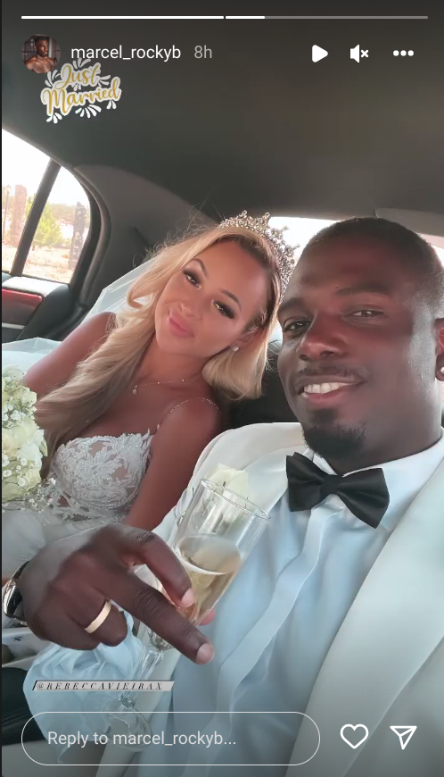 Love Island’s Marcel Somerville marries model Rebecca Vieira as he shares first wedding photo