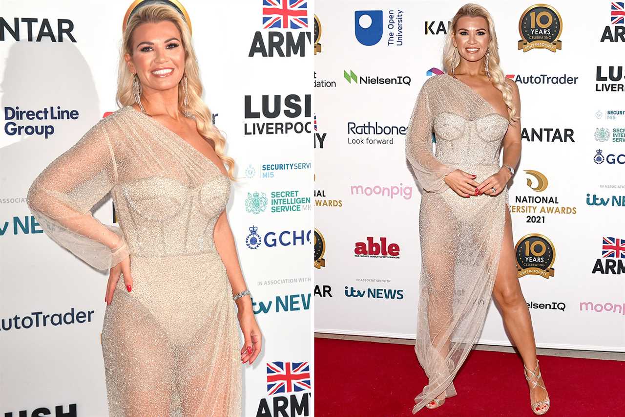 Beaming Christine McGuinness puts her marriage split behind her as she wows in busty pink dress and shades