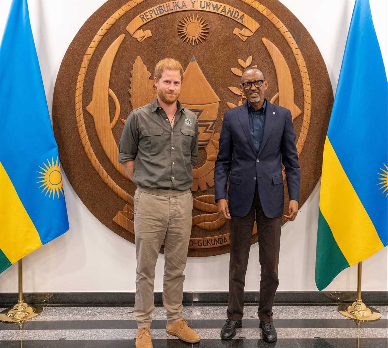 Prince Harry clocks up more air miles on unannounced Africa tour as he meets with Rwanda’s President