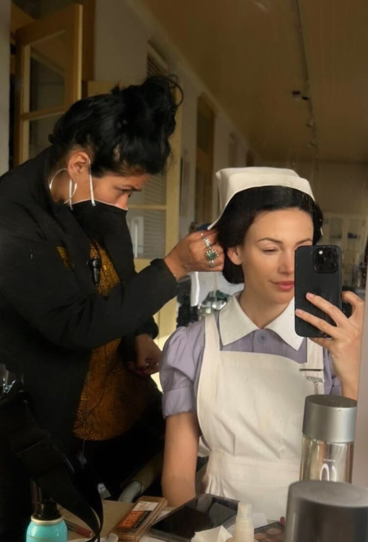 Michelle Keegan is unrecognisable as she transforms into a 1950s nurse for Australian drama