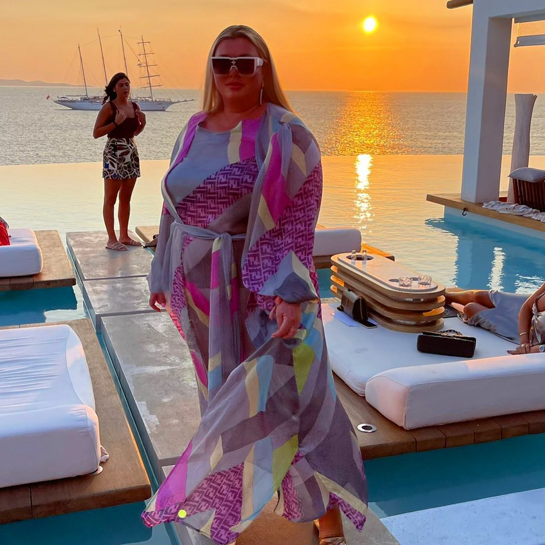 Gemma Collins looks slimmer than ever in flowing kaftan on holiday in Greece