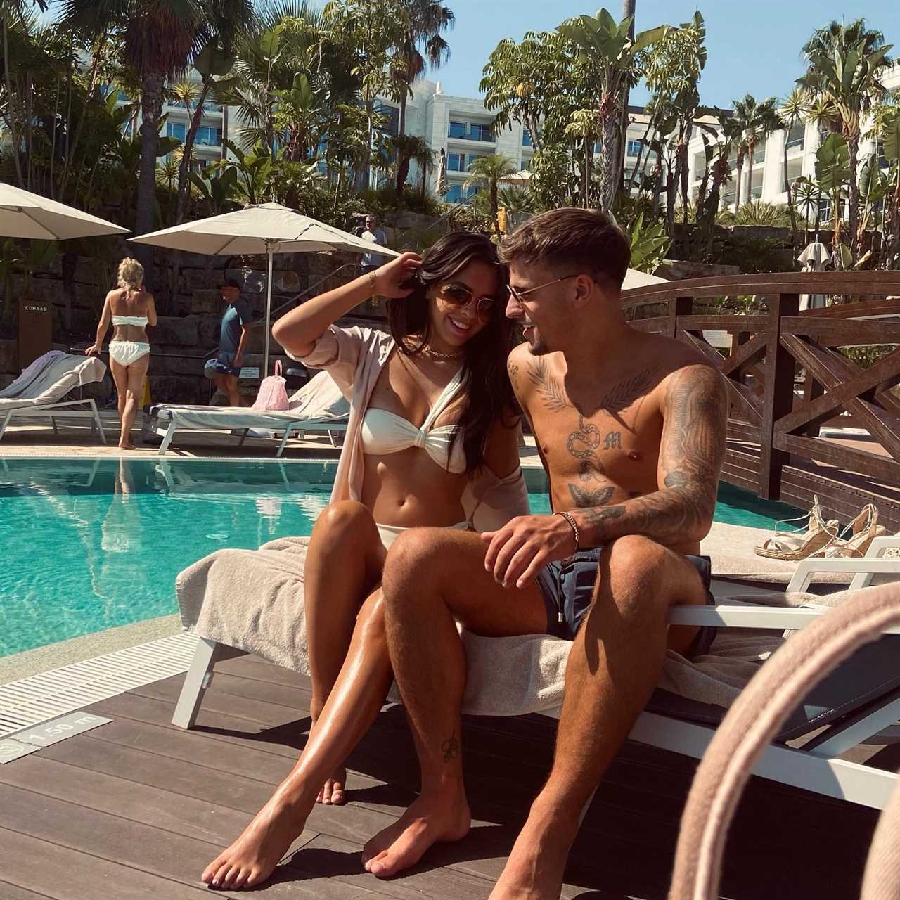 Gemma Owen ropes in boyfriend Luca Bish to model swimwear line with loved up snap