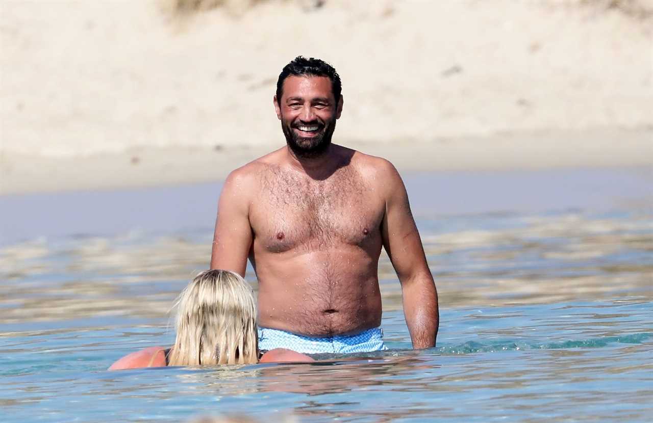 Gemma Collins looks more loved up than ever with fiancé Rami as they kiss in the sea in Greece