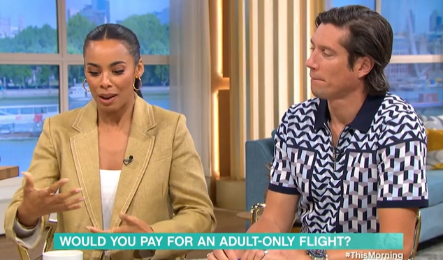 Rochelle Humes fought back tears after stranger told her son to SHUT UP on a flight