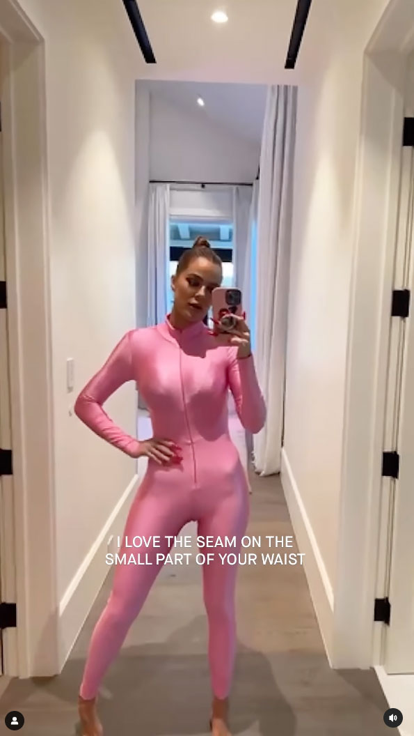 Khloe Kardashian’s thinner-than-ever frame pokes out of spandex pink bodysuit as fans fear she’s lost ‘too much’ weight