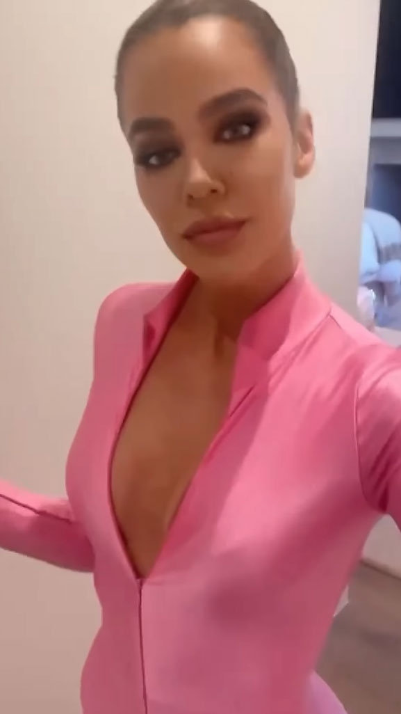 Khloe Kardashian’s thinner-than-ever frame pokes out of spandex pink bodysuit as fans fear she’s lost ‘too much’ weight