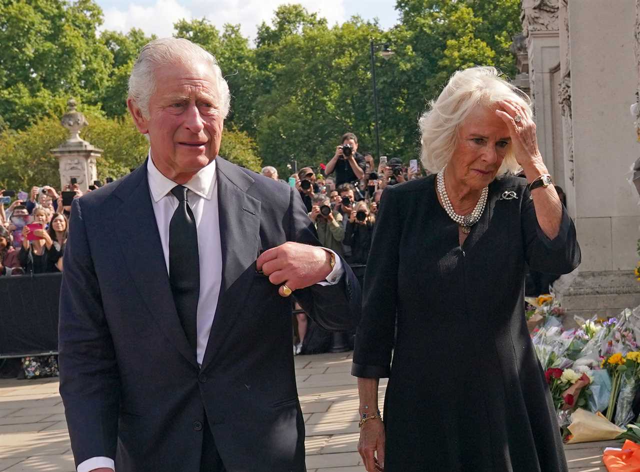 ‘Vulnerable’ King Charles ‘overwhelmed by grief’ as he looks at tributes to the Queen, body language expert claims