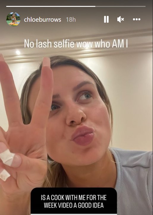 Love Island star Chloe Burrows looks completely different as she removes false eyelashes for bare-faced snap