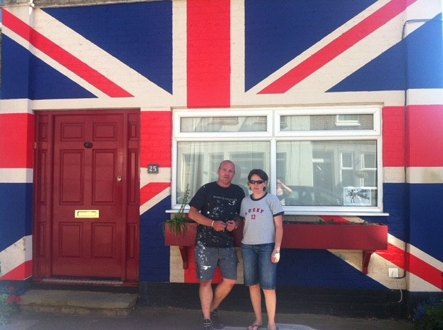 We painted our house with Union Jack for the Jubilee and now we’ve painted it black for the Queen – and we’ll keep it