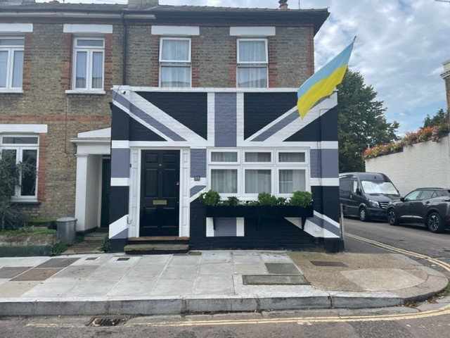 We painted our house with Union Jack for the Jubilee and now we’ve painted it black for the Queen – and we’ll keep it