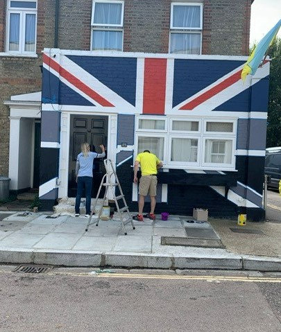 We painted our house with Union Jack for the Jubilee and now we’ve painted it black for the Queen – and we’ll keep it