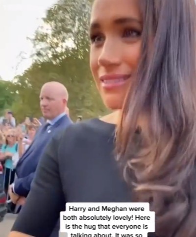 Touching close-up video of Meghan Markle hugging fan reveals sweet comment she made about Royal Family