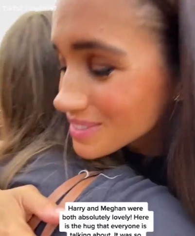 Touching close-up video of Meghan Markle hugging fan reveals sweet comment she made about Royal Family