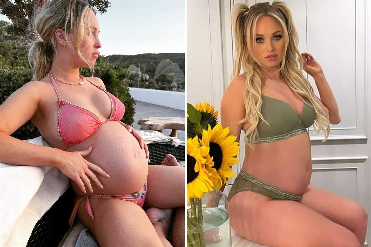 Jorgie Porter continues to show off her bump as she gears up to becoming a mum