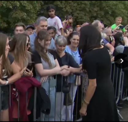 Watch awkward moment Meghan Markle is snubbed by royal fan who refuses to shake her hand at Fab Four’s walkabout